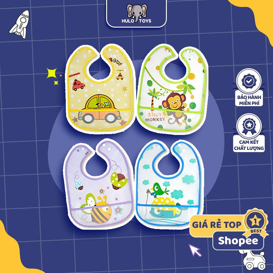 Yếm Ăn Dặm Cho Bé Hulo Toys, Yếm Ăn Dặm Silicone Cao Cấp [Chống thấm ...