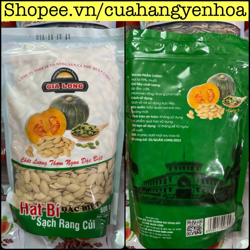 500g Hạt bí rang to thơm béo - Đóng gói 500g