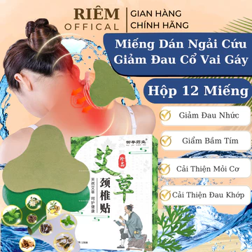 Miếng Dán Ngải Cứu Cổ Vai Gáy Cao Dán Ngải Cứu Giảm Đau Giảm Nhức Mỏi Giúp Giấc Ngủ Ngon RIEM