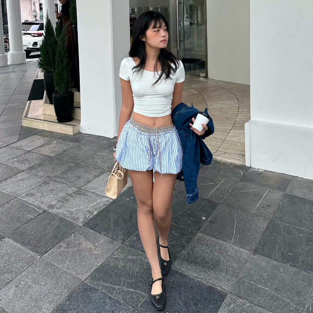 Ảnh làminapparel - MIXED WAIST PUMPKIN SHORTS 2
