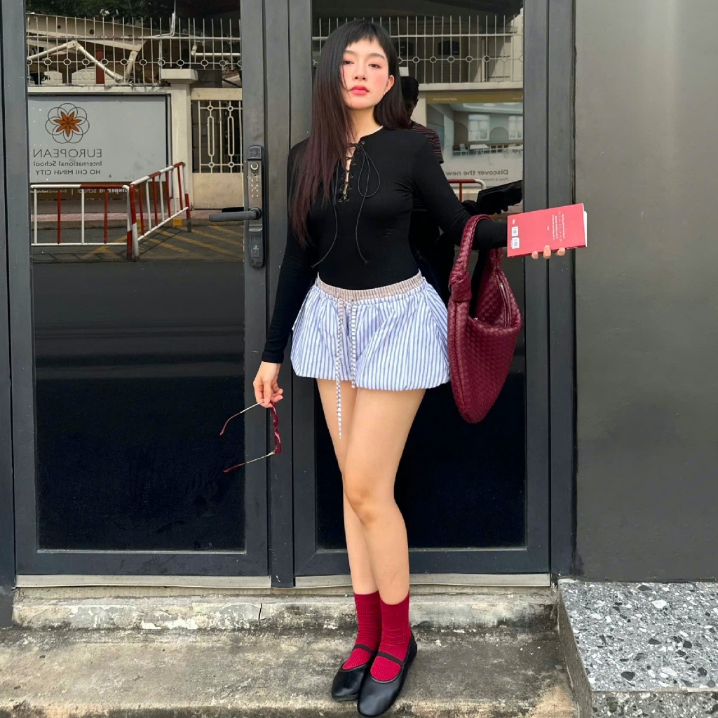 Ảnh làminapparel - MIXED WAIST PUMPKIN SHORTS 3