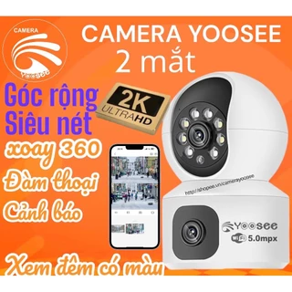 Camera Wifi YooSee 2 mắt siêu nét 8MpX – XEM 2 KHUNG HÌNH CÙNG LÚC – Xoay 360 siêu nét – Đàm thoại – Xem đêm có màu