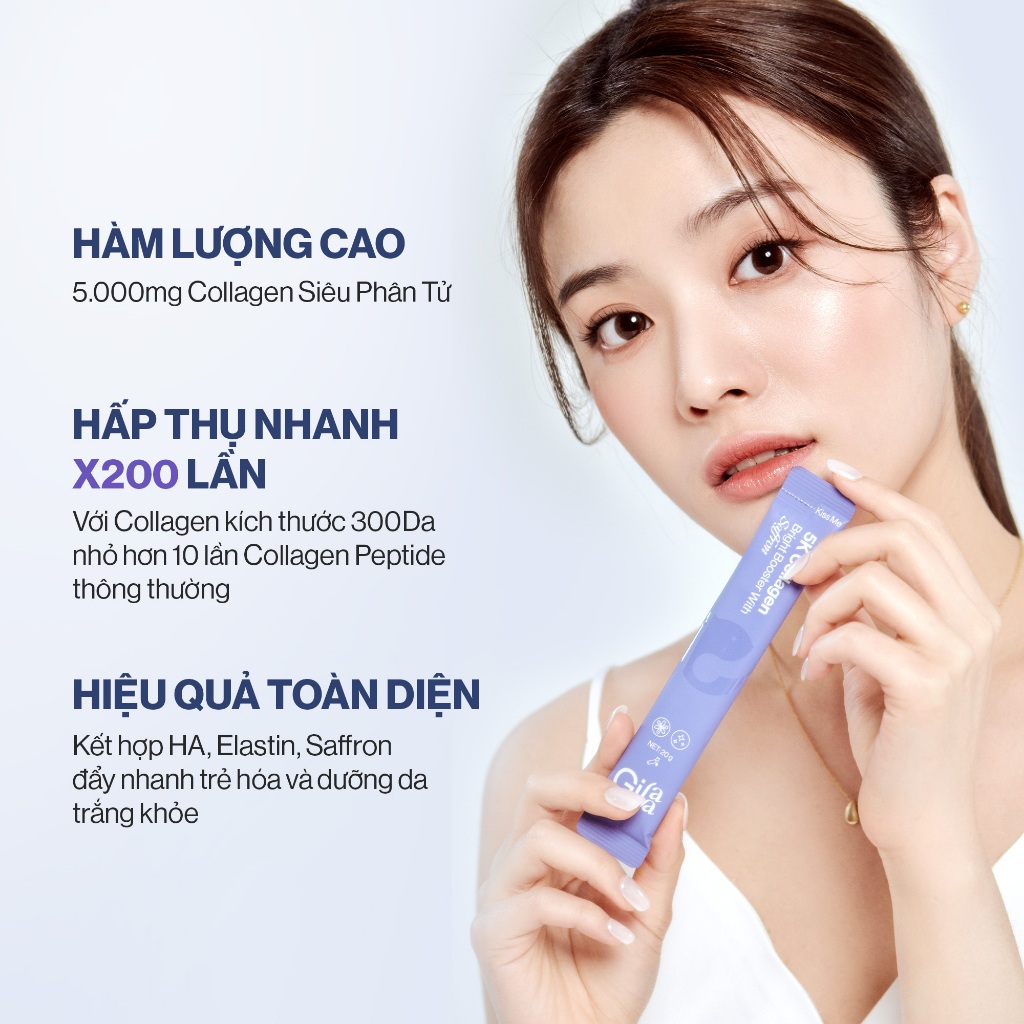 Ảnh Combo 4 Hộp Nước Uống Collagen Gilaa Siêu Phân Tử 300da Trẻ Hóa (20g X 60 Gói) 3
