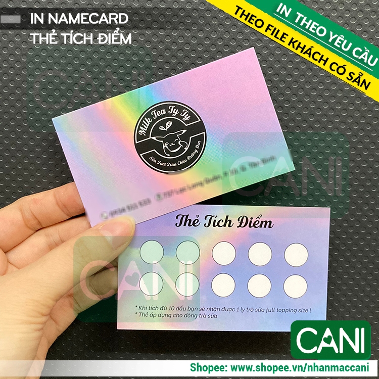 CANI In card cảm ơn theo yêu cầu GIÀ RẺ - 500c - 1000c - 2000c IN THEO FILE KHÁCH CÓ SẴN - In thẻ tích điểm CANI