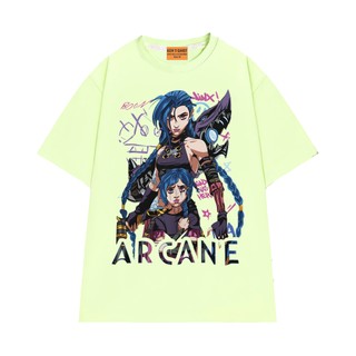 Áo Thun NGỐ TEE Liên Minh Huyền Thoại Arcane Jinx Chất Vải Cotton 75 Thoáng Mát Form Rộng