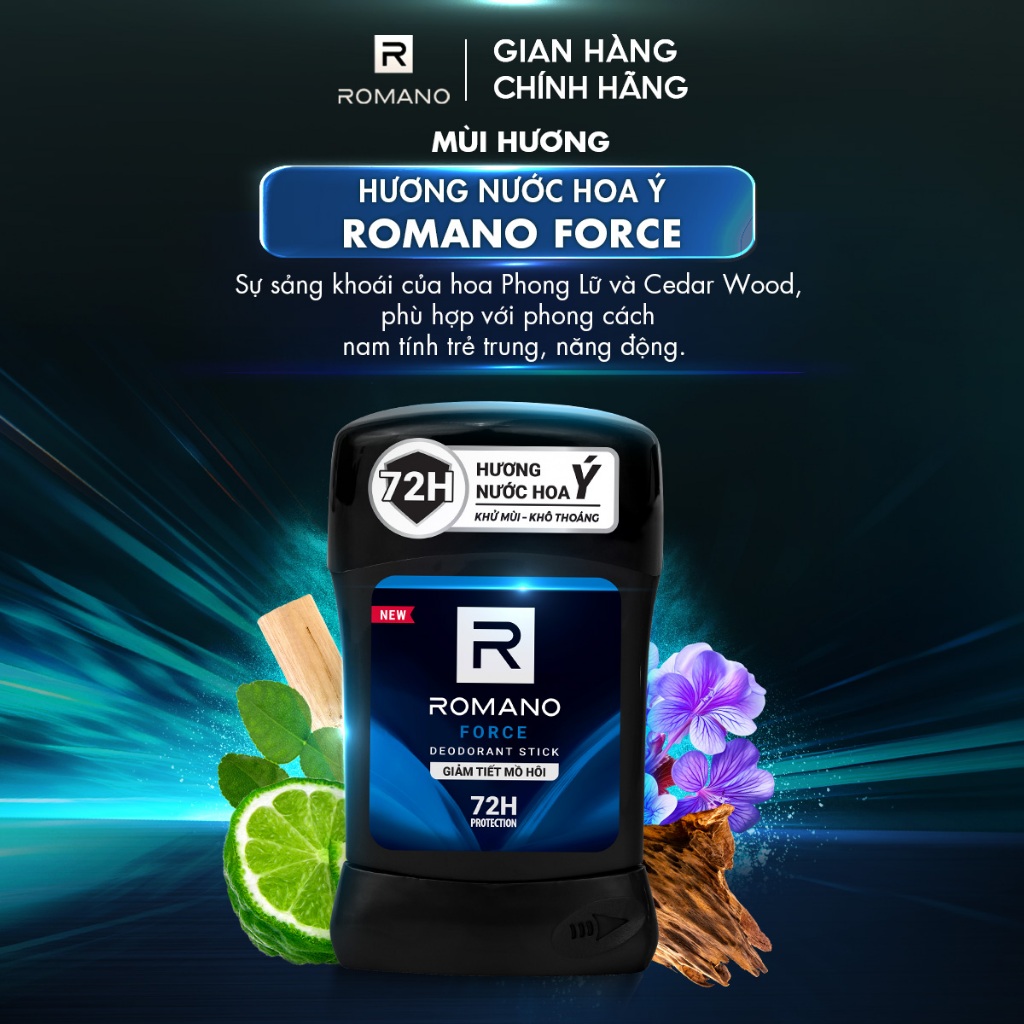 Ảnh Sáp ngăn mùi cho nam Romano 50g - Khử mùi 72H, lưu hương Ý dài lâu 3