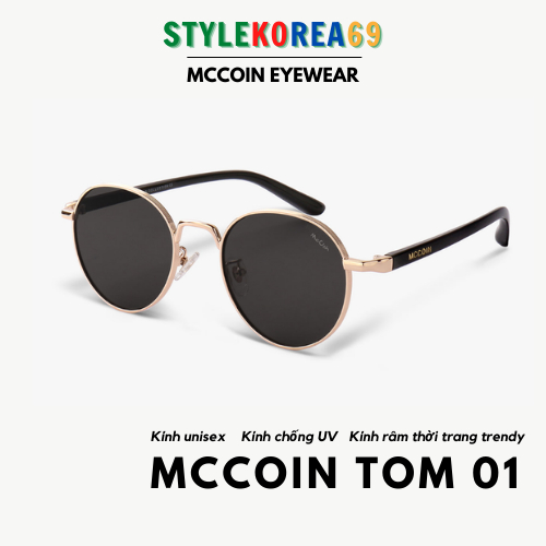 [MCCOIN] Kính đen MCCOIN TOM 01, Kính mắt gọng tròn MCCOIN TOM 01 Hàn ...
