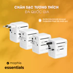 [MUA 1 TẶNG 1] Bộ Sạc Đa Năng 70W PD Chuyển Đổi Ổ Cắm Điện AC Mophie Essentials PD 3C2A GaN-Multi Port-Bảo Hành 2 Năm — ảnh 2