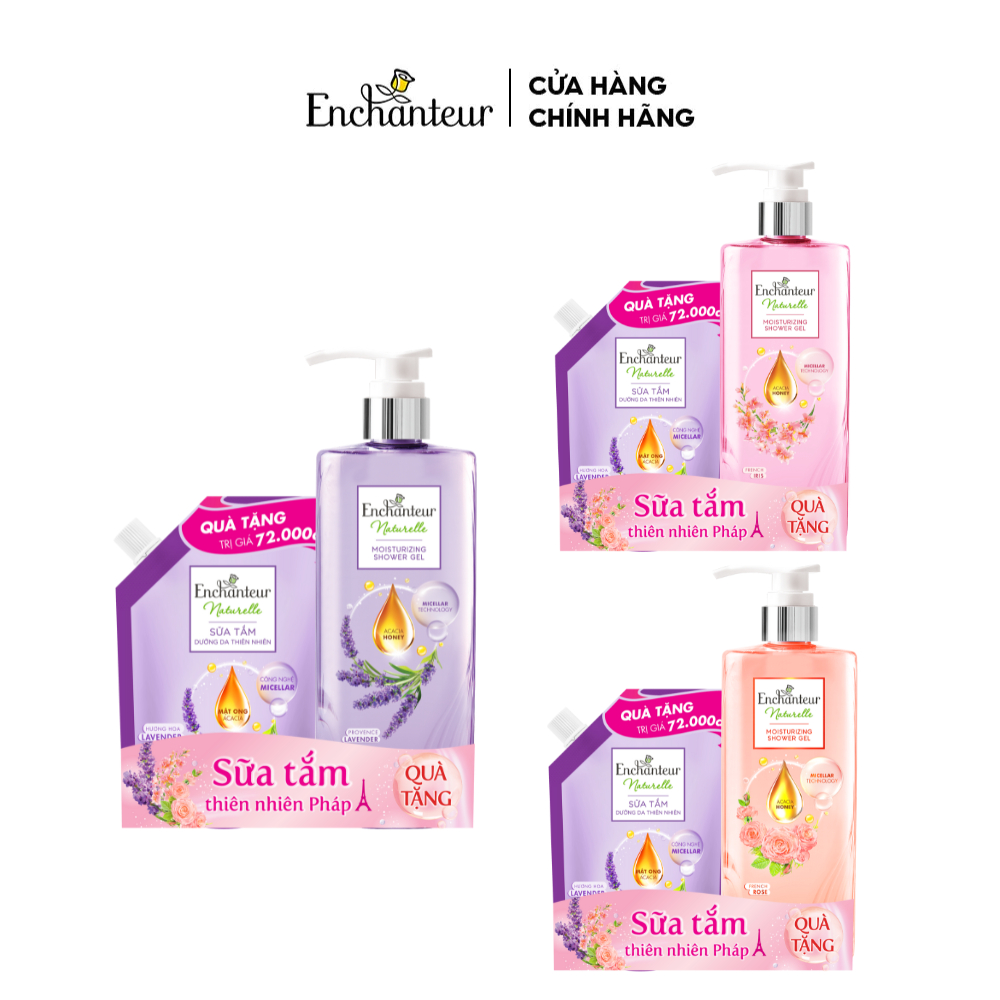 Ảnh Sữa tắm dưỡng da thiên nhiên Pháp Enchanteur Naturelle hương 510g (Tặng mùi ngẫu nhiên) 2