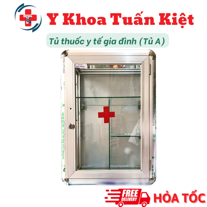 ✅ (CHỈ GIAO HỎA TỐC HCM) Tủ thuốc y tế gia đình treo tường (Tủ A) 2 thanh ngang 1 thanh đứng
