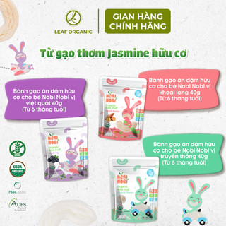 Thực phẩm bổ sung bánh gạo ăn dặm hữu cơ Nobi Nobi 40g cho bé từ 6 tháng tuổi