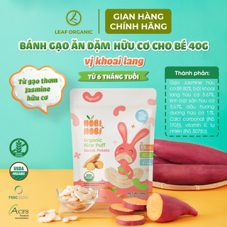 Thực phẩm bổ sung bánh gạo ăn dặm hữu cơ Nobi Nobi 40g cho bé từ 6 tháng tuổi