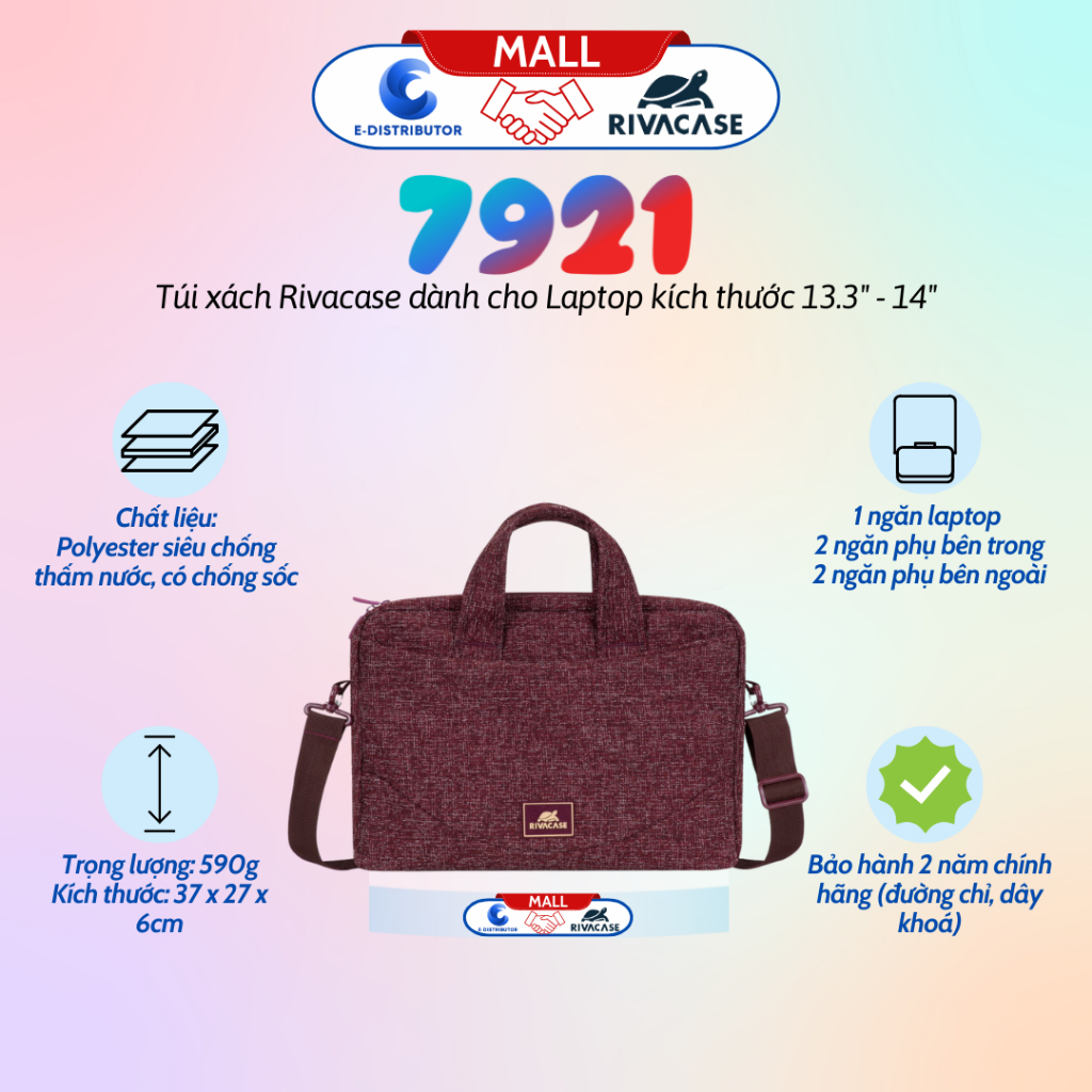 [HỎA TỐC] Túi xách Rivacase 7921 dành cho Laptop kích thước 13.3