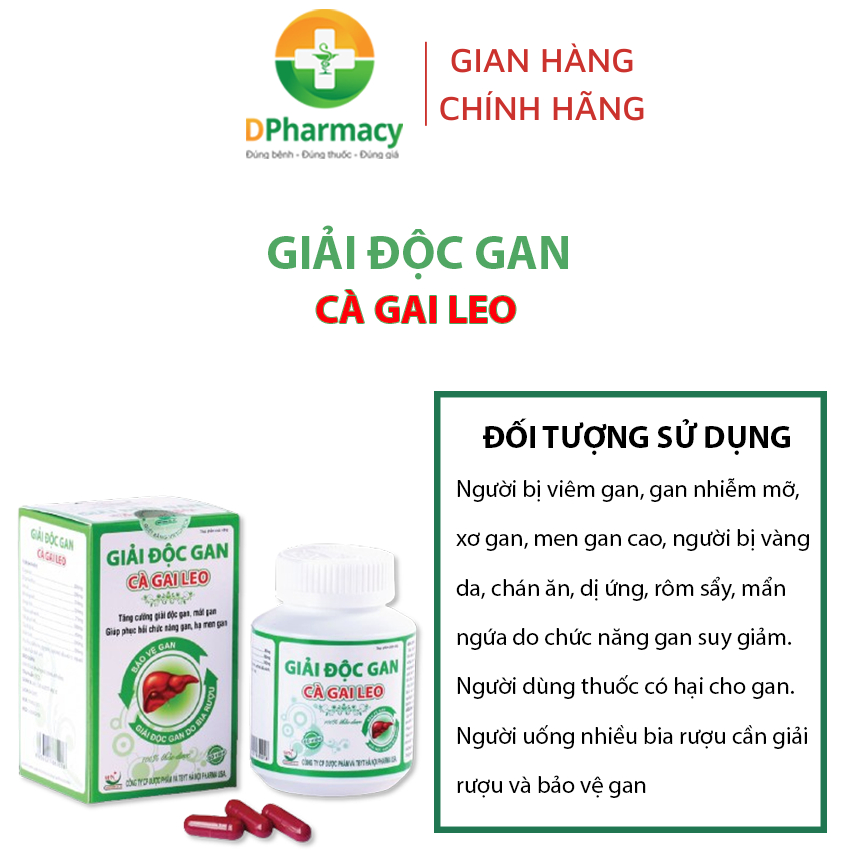 Viên uống giải độc gan CÀ GAI LEO, thanh nhiệt, mát gan, hỗ trợ giải độc gan, bảo vệ gan, hạ men gan