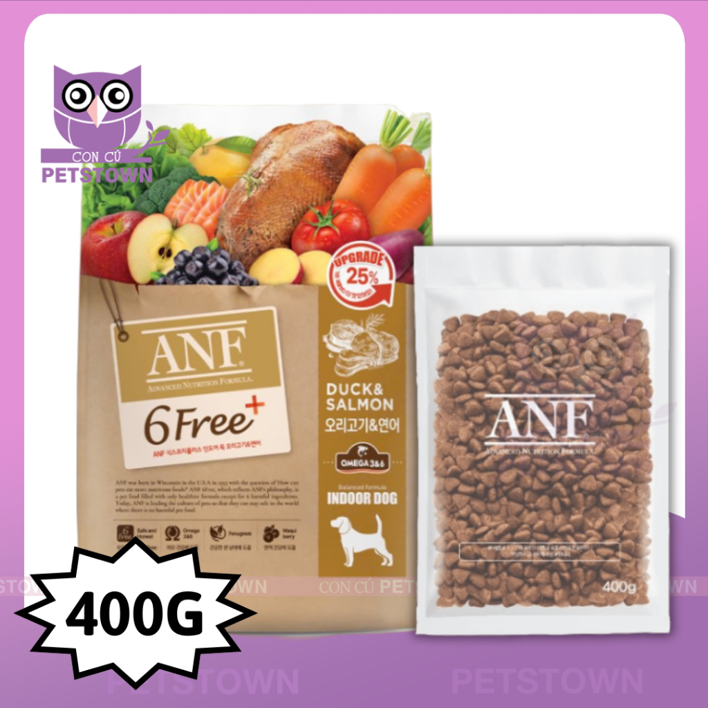 [400GRAM]  Thức ăn hạt hữu cơ dành Cho Chó vị Cá hồi/ Cừu/ Vịt ANF 6 FREE
