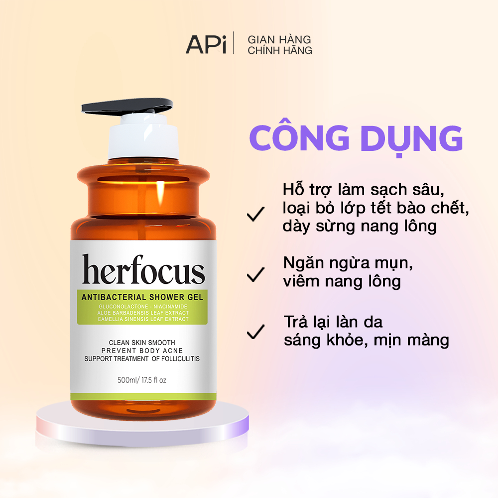 Ảnh Bộ viêm nang lông, viêm lỗ chân lông, Xịt mụn lưng HERFOCUS ngăn ngừa mụn, giảm thâm MEE NATURAL 3