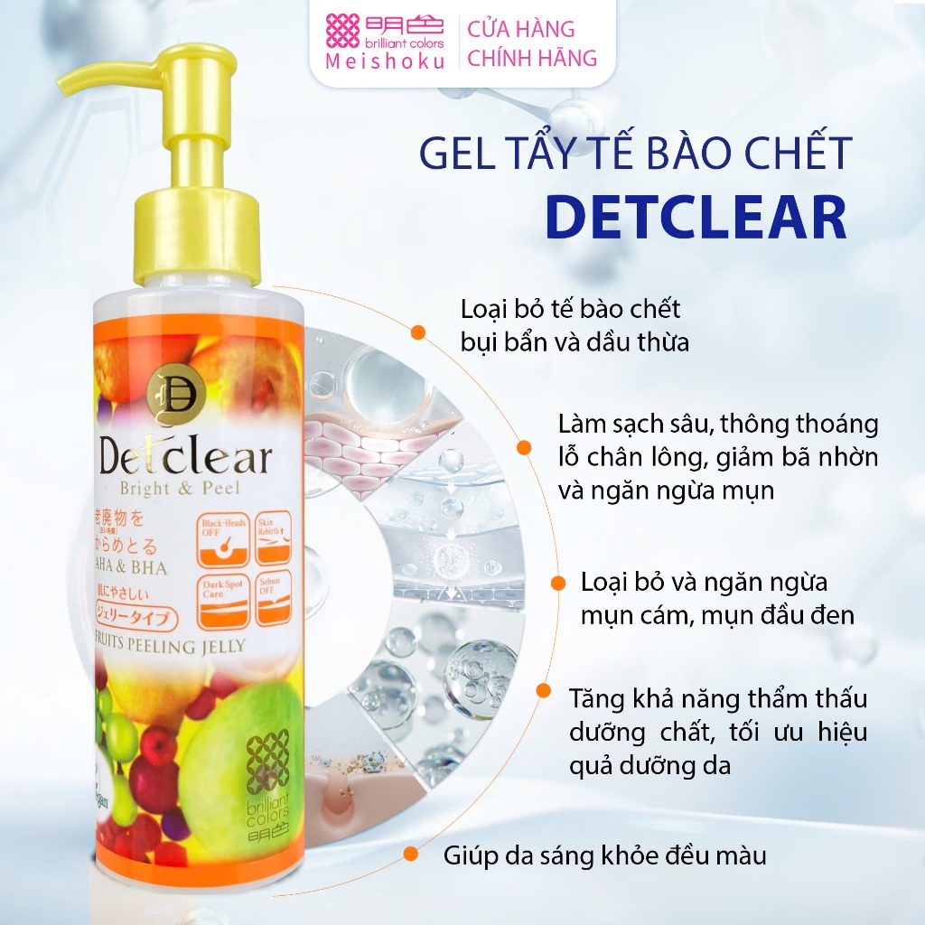Ảnh Combo 2 Chai Tẩy Tế Bào Chết Da Mặt MEISHOKU Detclear AHA BHA 180ml [HSD 20.07.2026] 2