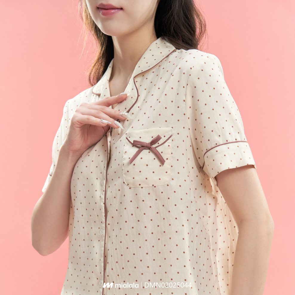 Ảnh Bộ mặc nhà thô mềm dáng pijama xinh xắn trẻ trung Mialala 5044 DMN02025044 4