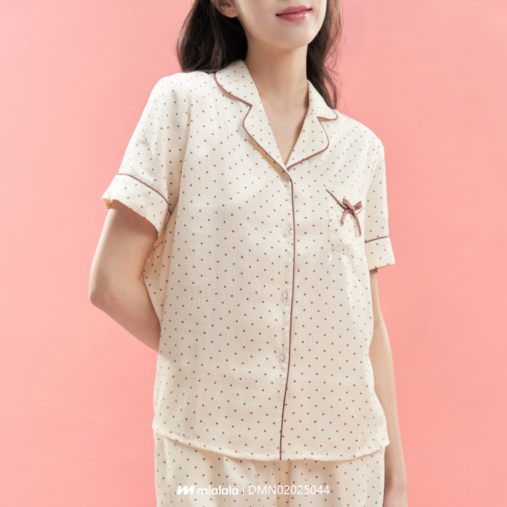 Ảnh Bộ mặc nhà thô mềm dáng pijama xinh xắn trẻ trung Mialala 5044 DMN02025044 2
