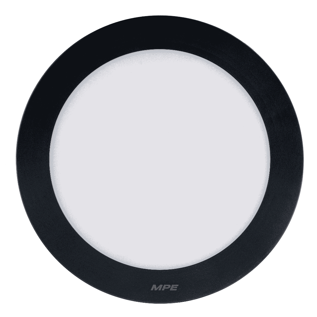 (CHÍNH HÃNG) MPE - Đèn LED panel ốp nổi nhôm thân đen mặt tròn ánh sáng trắng - vàng - 3 màu công suất 12W - 18W - 24W