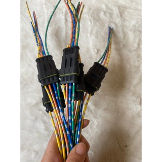 [ Combo 5 chiếc ] Giắc cắm điện đực cái 2 chân, 3 chân, 4 chân, 6 chân màu đen thẳng