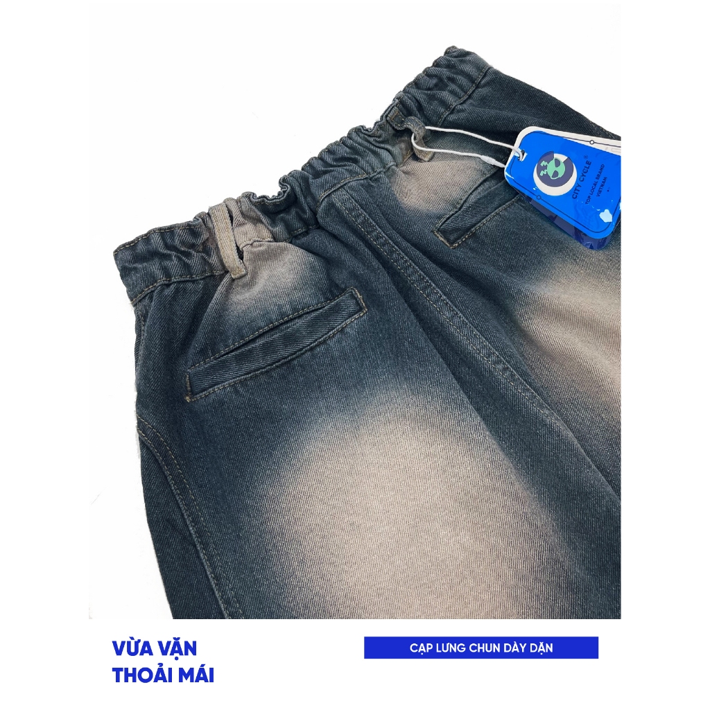 Quần bò jeans ống rộng suông nam nữ Local Brand Chính Hãng City Cycle quần jeans Golem