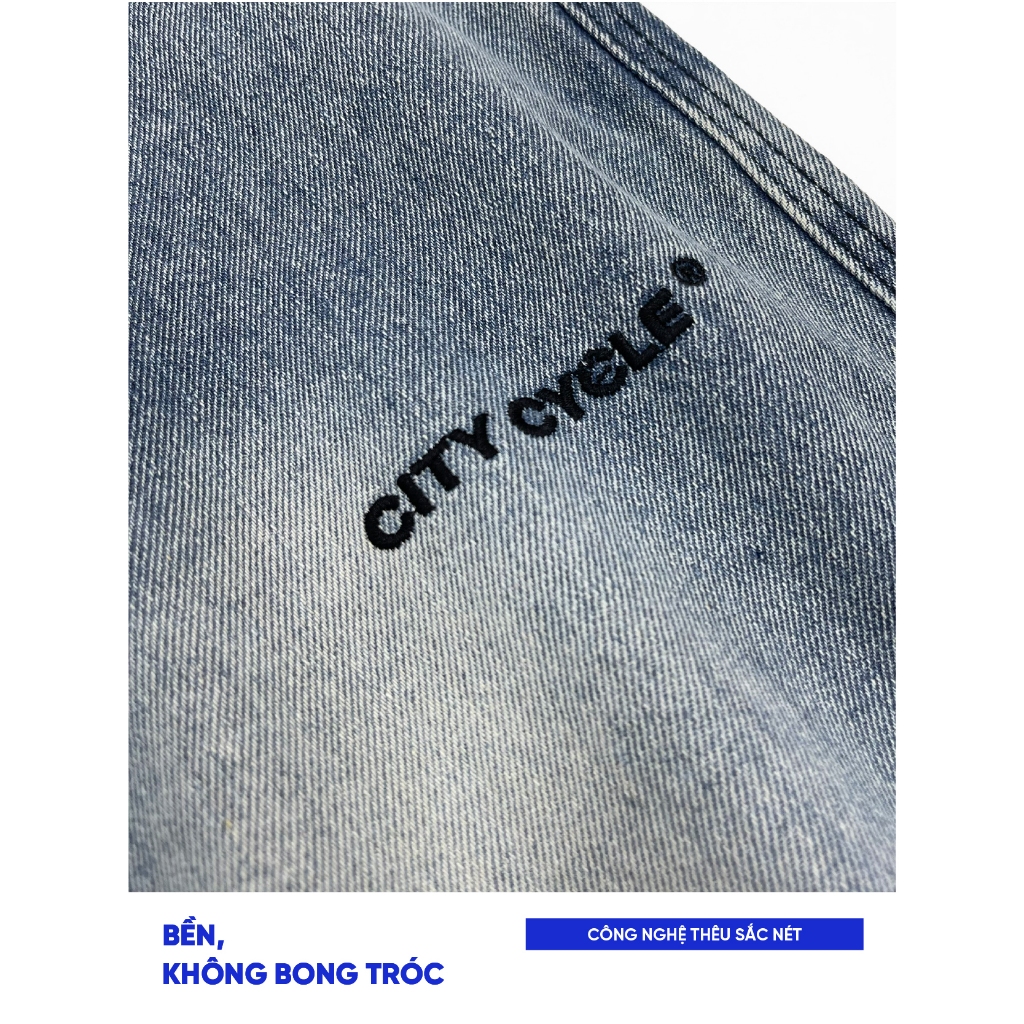 Quần jeans bò ống rộng suông nam nữ Local Brand Chính Hãng City Cycle quần jeans Cavity