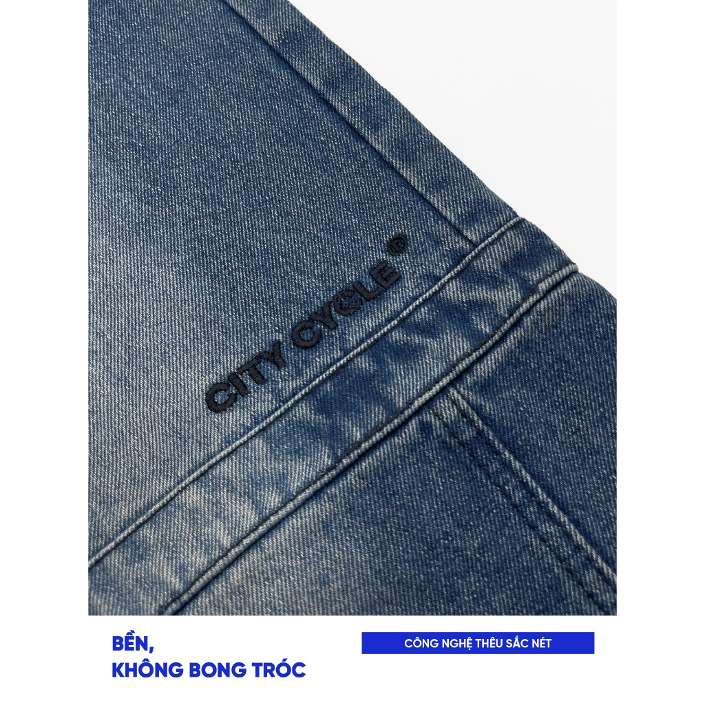 Quần jeans suông ống rộng bò nam nữ Local Brand Chính Hãng City Cycle quần jeans Line Up