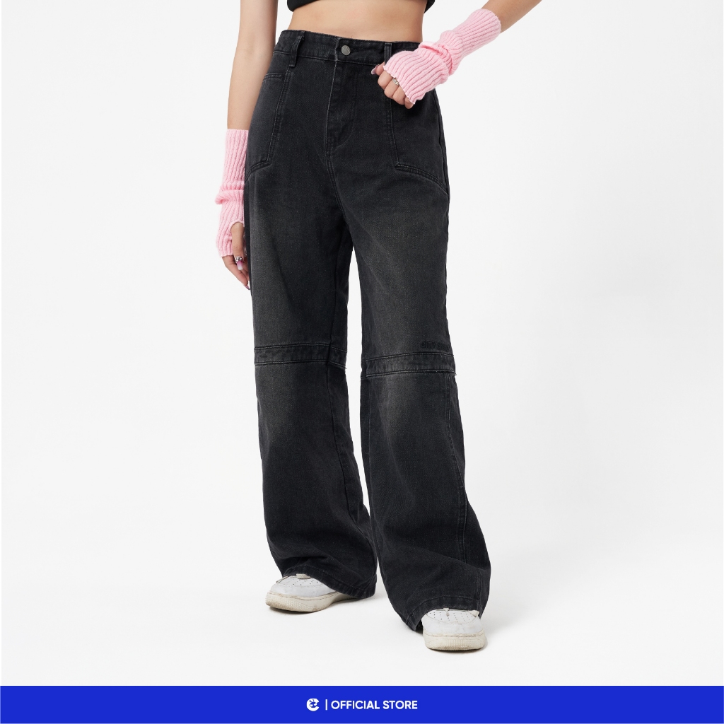Quần jeans suông ống rộng bò nam nữ Local Brand Chính Hãng City Cycle quần jeans Line Up