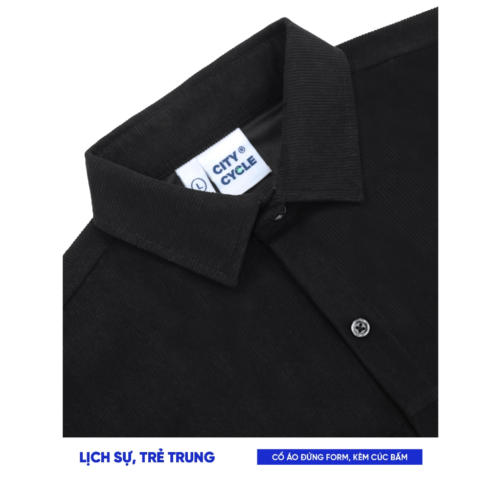 Áo Sơ Mi Local Brand Nhung Tăm Pocket City Cycle form rộng nam nữ oversize unisex