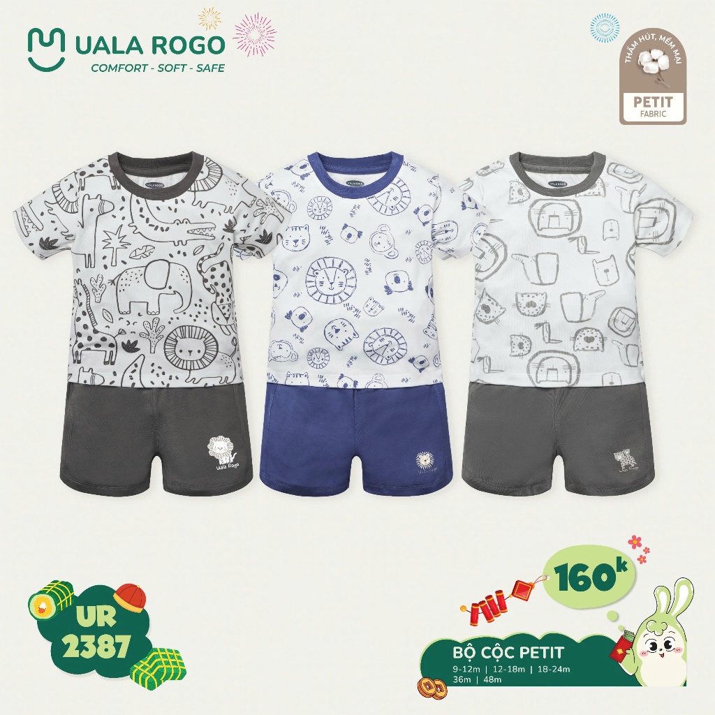 (8,5-18kg, 9-48M) Bộ Cộc Tay Uala Cho Bé UR2174 UR2212 UR2178 UR2390 UR2209 UR2381 UR2387 UR2160 UR2161