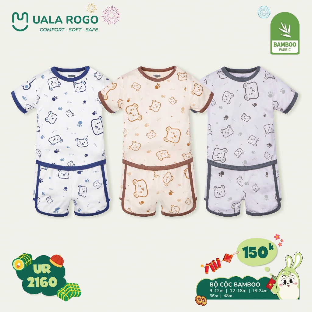 (8,5-18kg, 9-48M) Bộ Cộc Tay Uala Cho Bé UR2174 UR2212 UR2178 UR2390 UR2209 UR2381 UR2387 UR2160 UR2161