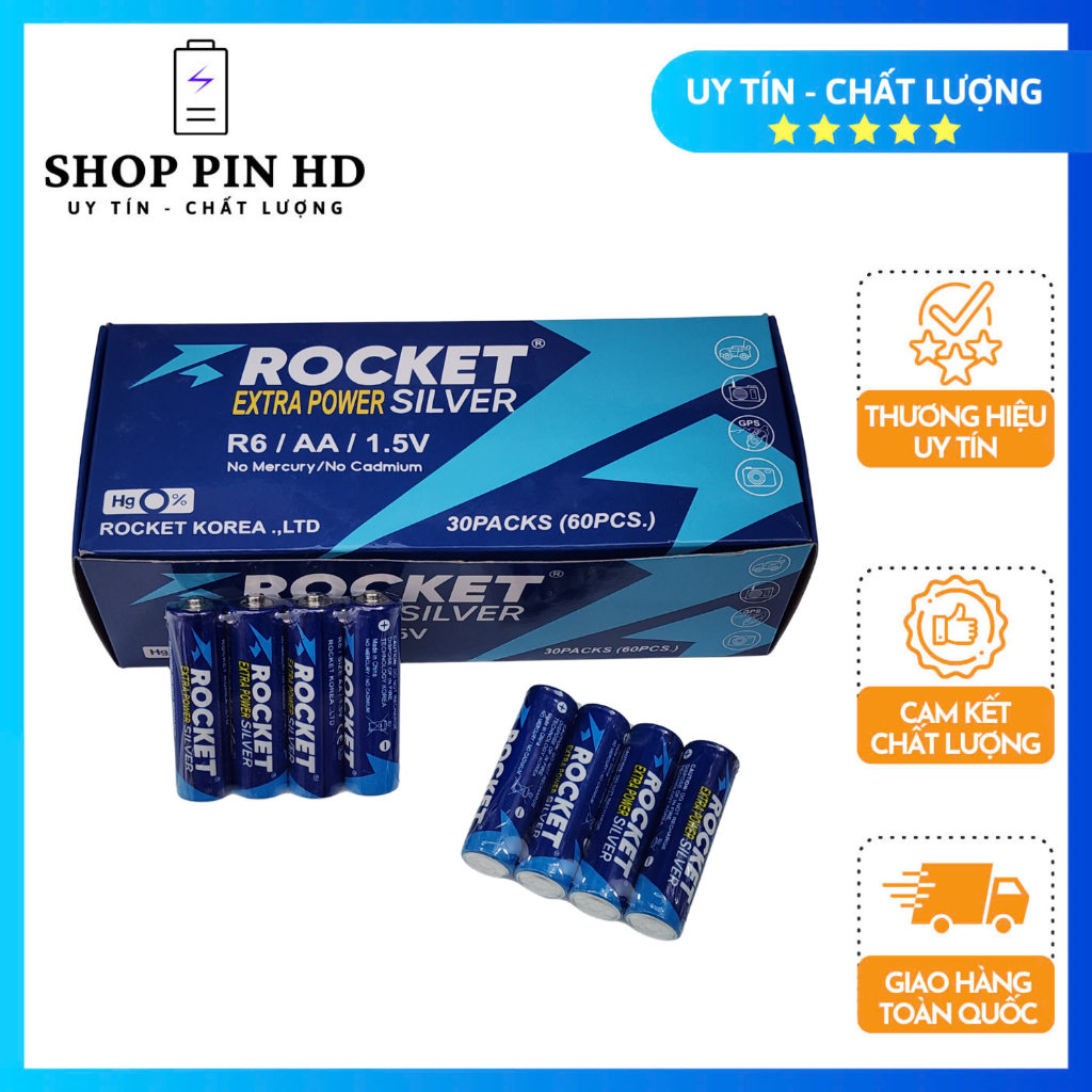 Pin AA/AAA Rocket 1.5V Carbon 2A/3A Pin Tiểu Pin Đũa – Chính Hãng, Công ...