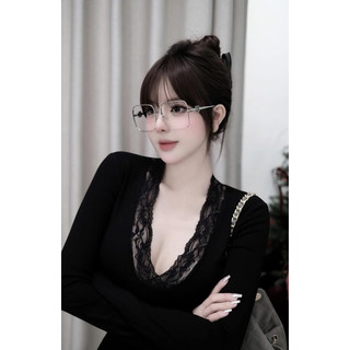 kính mắt vuông bản to gọng kim loại hack tuổi mẫu hot-video shop tự quay