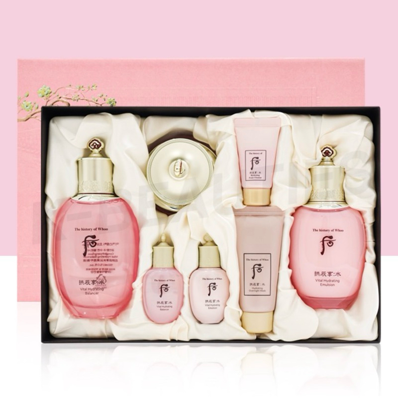 Set Bộ dưỡng cấp ẩm Whoo Hồng làm sáng da, chống lão hóa Hydrating Special Set ohuiminisample