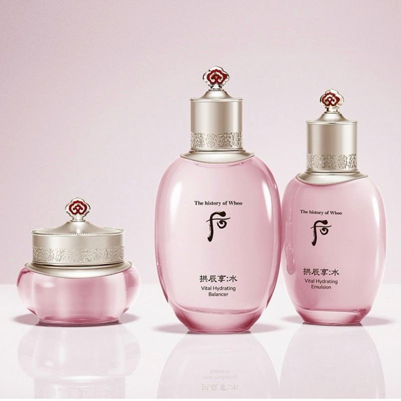 Set Bộ dưỡng cấp ẩm Whoo Hồng làm sáng da, chống lão hóa Hydrating Special Set ohuiminisample