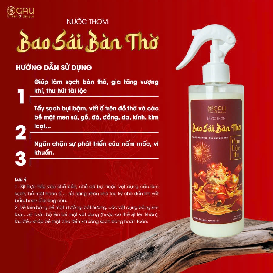 Nước Thơm Bàn Thờ Cao Cấp Vạn Lộc An Vạn Lộc Như Nước - Phúc Quý Đầy Nhà 500ml