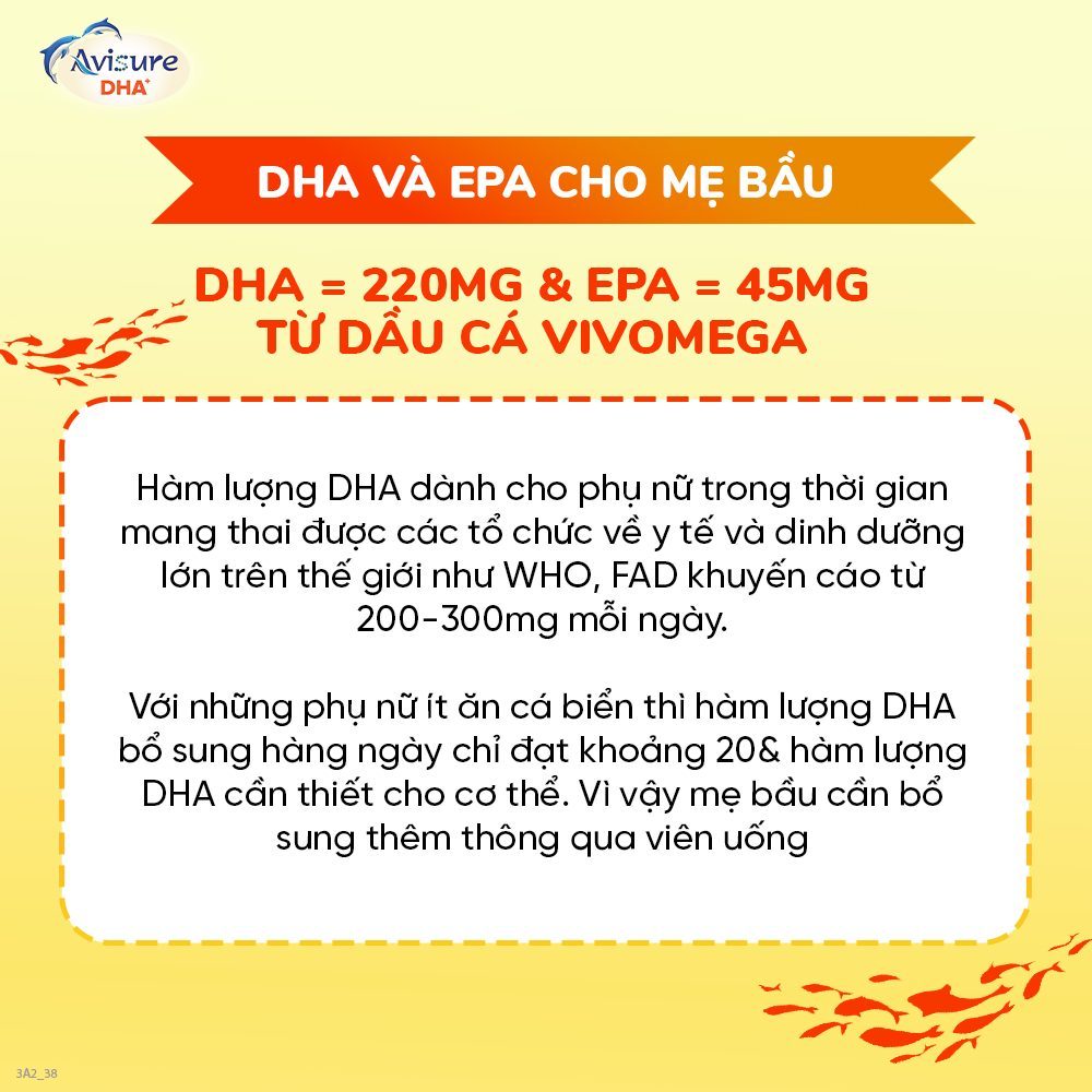 Ảnh DHA cho bà bầu Avisure giúp phát triển trí não, bé trí thông minh khỏe mạnh hộp 40 viên 3