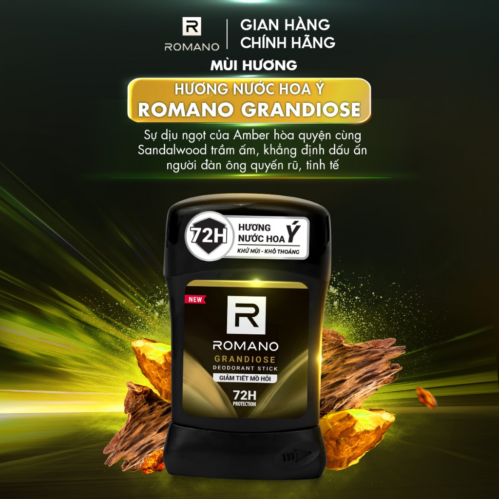 Ảnh Combo 2 Sáp ngăn mùi cho nam Romano 50g - Khử mùi 72H, lưu hương Ý dài lâu 3