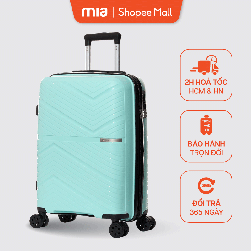 Ảnh Vali Kéo MIAvn Larita DARIN - Size 20/24/28, Nhựa PP Đàn Hồi Cao, Hạn Chế Bể Vỡ, Bảo Hành Trọn Đời 2