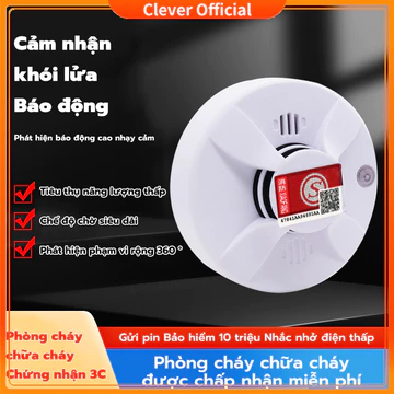 🔥Thiết Bị Báo Khói, báo cháyhoạt động độc lập, không dây🔥 - lắp đặt dễ dàng-Chuông báo cháy báo khói không dây