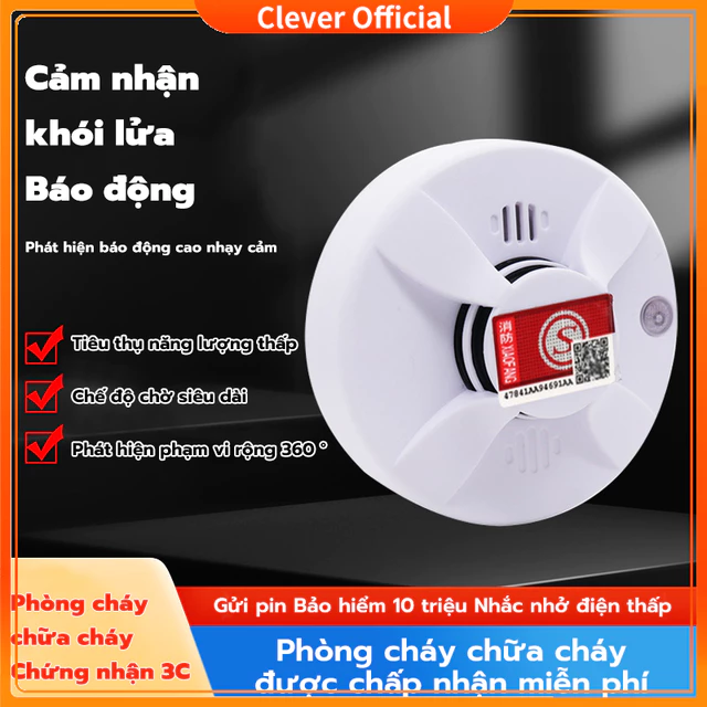 🔥Thiết Bị Báo Khói, báo cháyhoạt động độc lập, không dây🔥 - lắp đặt dễ dàng-Chuông báo cháy báo khói không dây