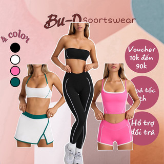 Bộ Đồ Thể Thao Tập Gym, Yoga Nữ 2 Dây Pickleball Chất Thun Poly Co Giãn Thấm Hút Tốt TÁCH LẺ BÁN (mã lb015)