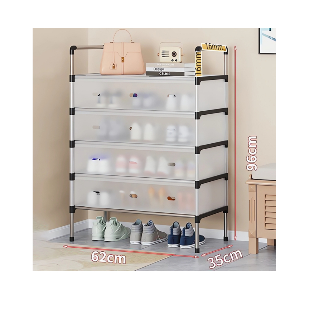 Hỏa Tốc Kệ để giày dép đa năng KHUNG INOX có nắp đậy 7 tầng giá để giày dép có thể xếp chồng