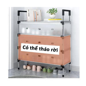 Kệ để giày dép đa năng KHUNG INOX có nắp đậy 5 tầng giá để giày dép có thể xếp chồng, chắc chắn chuyên derco
