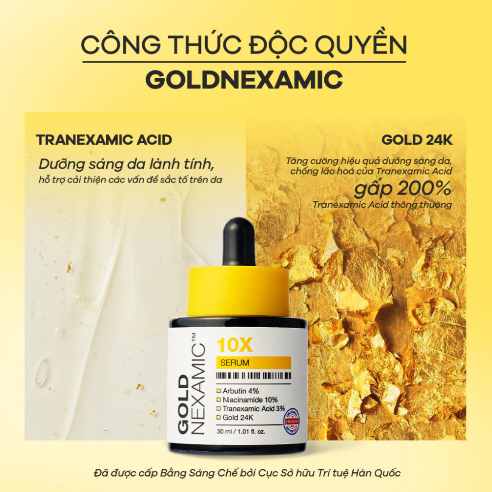 Serum dưỡng sáng, mờ thâm nám đa tầng Goldnexamic 10X Anodin 30ml - Skin Studio