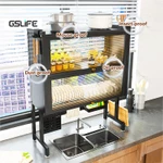 Gslife kệ chén có nắp đậy kệ để đồ nhà bếp kệ bát trên bồn rửa bát 1/2 Tầng kệ bếp đa năng — ảnh 3