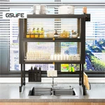 Gslife kệ chén có nắp đậy kệ để đồ nhà bếp kệ bát trên bồn rửa bát 1/2 Tầng kệ bếp đa năng — ảnh 2
