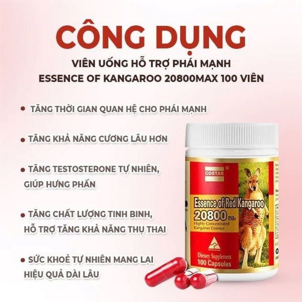 Viên Uống COSTAR Red Kangaroo Giúp Tăng Cường Sức Khỏe Hộp 100 viên