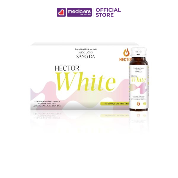 Nước Uống HECTOR White Hỗ Trợ Làm Sáng Da Hộp 10 chai